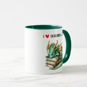 Personalisierbare "I love Dragons & Books" マグカップ (正面右)