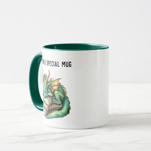 Personalisierbare "I love Dragons & Books" マグカップ (正面左)