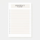 Personalisierbare Modern Beige Weiß Post-it ポストイット (正面)