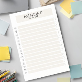 Personalisierbare Modern Beige Weiß Post-it ポストイット