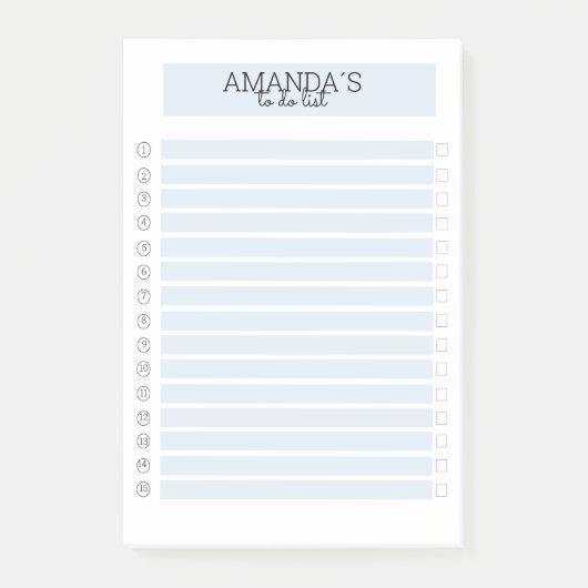 Personalisierbare Modern Blau Weiß Klebeze ポストイット (正面)