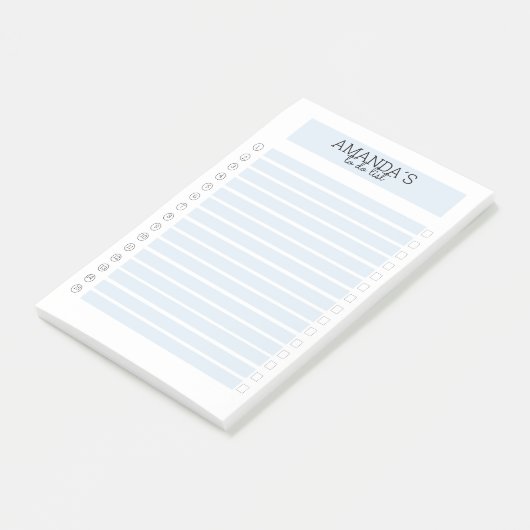 Personalisierbare Modern Blau Weiß Post-it Klebeze ポストイット (アングル)