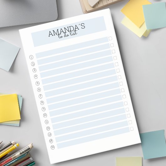 Personalisierbare Modern Blau Weiß Post-it Klebeze ポストイット