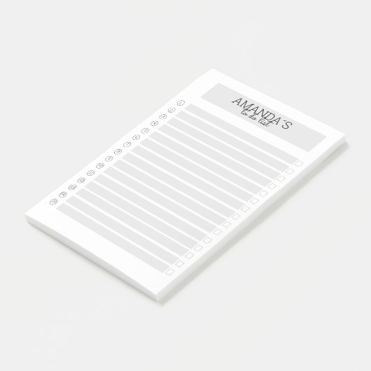 Personalisierbare Modern Grau Weiß Klebeze ポストイット (アングル)