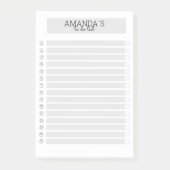 Personalisierbare Modern Grau Weiß Post-it Klebeze ポストイット (正面)