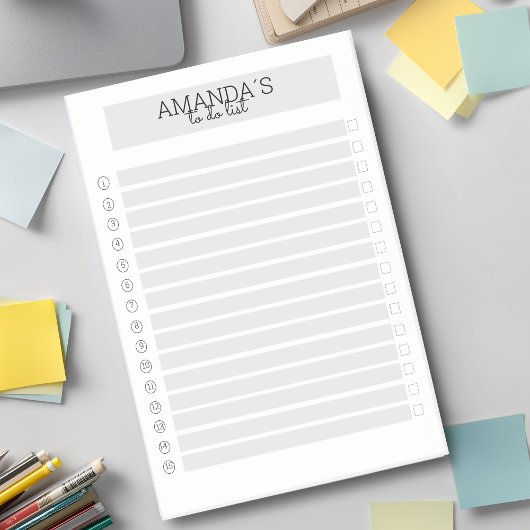 Personalisierbare Modern Grau Weiß Post-it Klebeze ポストイット