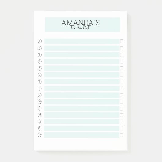 Personalisierbare Modern Mint Weiß Klebeze ポストイット (正面)