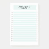 Personalisierbare Modern Mint Weiß Post-it Klebeze ポストイット (正面)