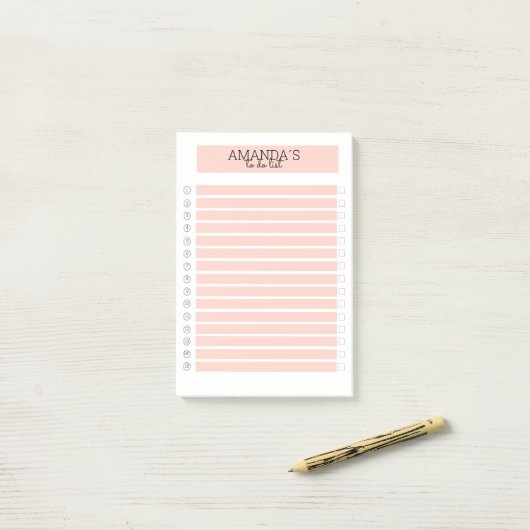 Personalisierbare Modern Pfirsich Weiß Post-it ポストイット (デスク上)