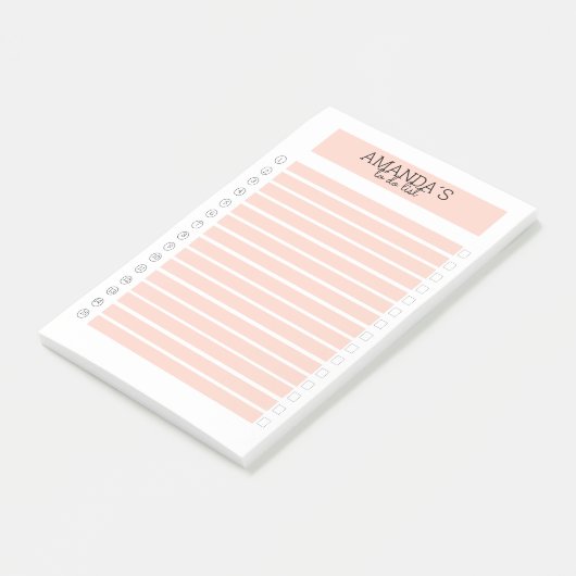 Personalisierbare Modern Pfirsich Weiß Post-it ポストイット (アングル)