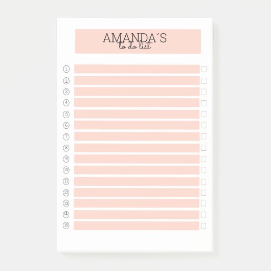 Personalisierbare Modern Pfirsich Weiß Post-it ポストイット (正面)