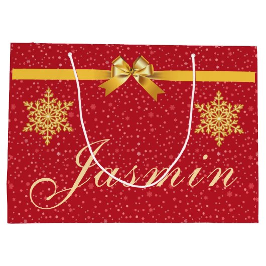 personalisierbare weihnachtliche Geschenktüte ラージペーパーバッグ (裏面)