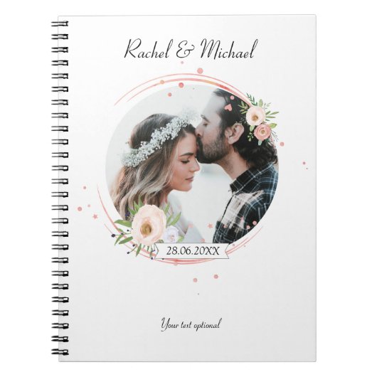 Personalisierbarer Foto Hochzeits ノートブック (正面)