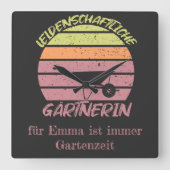 personalisierbares Design Gärtnerin スクエア壁時計 (正面)