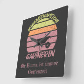 personalisierbares Design Gärtnerin スクエア壁時計 (傾斜)