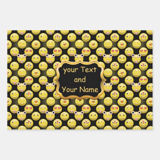 personalisierbares Emoji Packpapier Blätter Set ラッピングペーパーシート (正面)