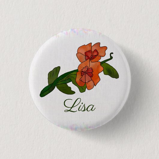 personalisiert、Fantasyblume 缶バッジ (正面)