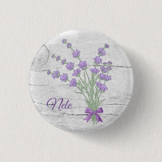 personalisiert、Lavendelstrauss 缶バッジ (正面)