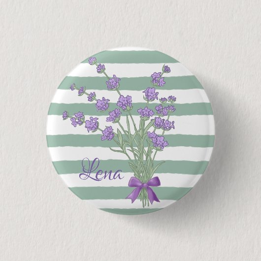 personalisiert、Lavendelstrauss 缶バッジ (正面)