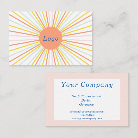 Personalisierte Abstrakter Sonnenschein 名刺 (正面/裏面)
