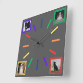 Personalisierte Foto Wanduhr スクエア壁時計 (傾斜)