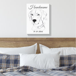 Personalisierte Hunde One Line Art Weimaraner キャンバスプリント