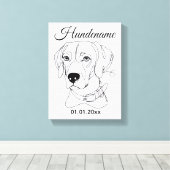 Personalisierte Hunde One Line Art Weimaraner キャンバスプリント (インサイチュ (ウッドフロア))