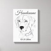 Personalisierte Hunde One Line Art Weimaraner キャンバスプリント (正面)