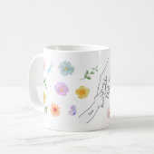 Personalisierte Mama Tasse mit Kinderhand コーヒーマグカップ (正面左)