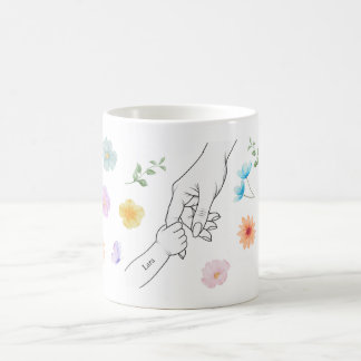 Personalisierte Mama Tasse mit Kinderhand  コーヒーマグカップ