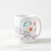 Personalisierte Mama Tasse mit Kindernamen コーヒーマグカップ (正面右)