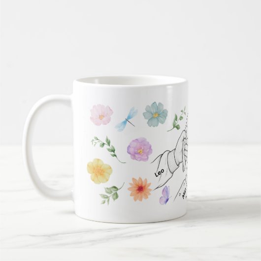 Personalisierte Mama Tasse mit Kindernamen コーヒーマグカップ (左)