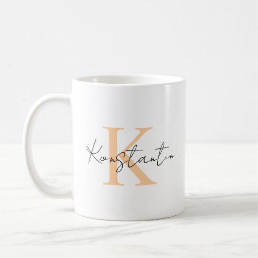 Personalisierte Tasse, Tasse mit Namen und Buchsta コーヒーマグカップ (左)