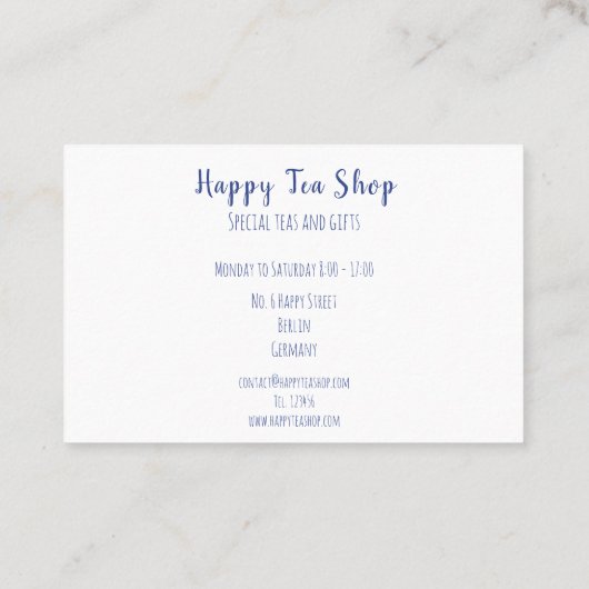 Personalisierte Tee Shop 名刺 (裏面)