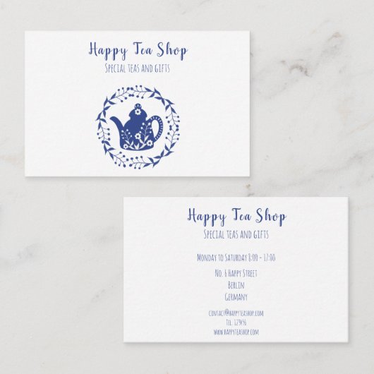 Personalisierte Tee Shop 名刺 (正面/裏面)