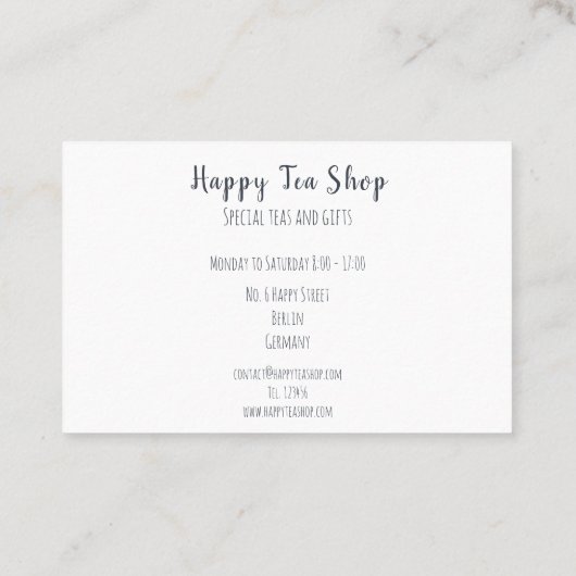 Personalisierte Tee Shop 名刺 (裏面)
