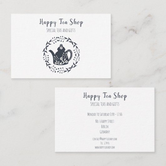 Personalisierte Tee Shop 名刺 (正面/裏面)