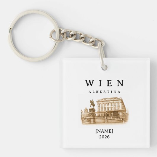Personalisierte Wien Albertina | Name & Jahr キーホルダー (正面)