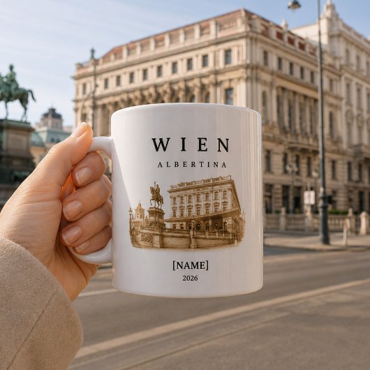 Personalisierte Wien Albertina Tasse | Name & Jahr コーヒーマグカップ