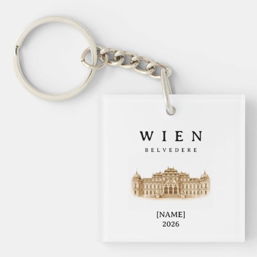 Personalisierte Wien Belvedere | Name & Jahr キーホルダー (正面)