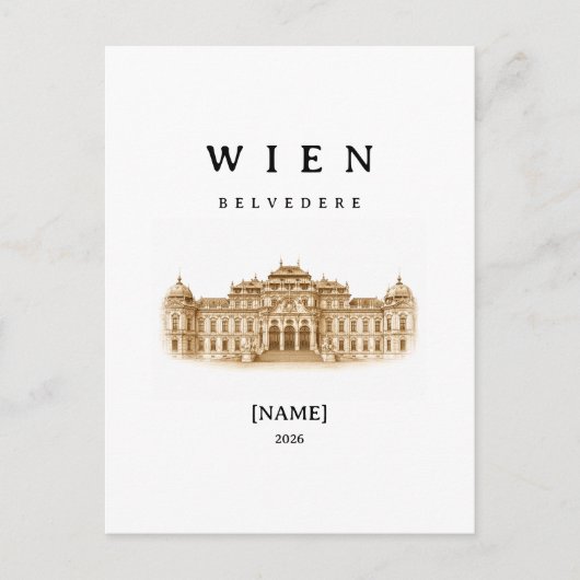 Personalisierte Wien Belvedere | Name & Jahr ポストカード (正面)