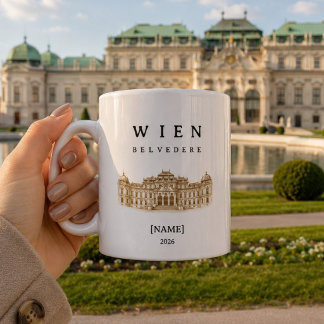 Personalisierte Wien Belvedere Tasse | Name & Jahr コーヒーマグカップ