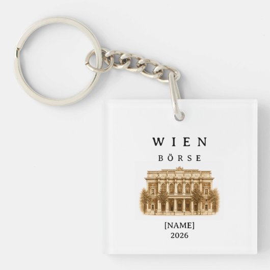 Personalisierte Wien Börse | Name & Jahr キーホルダー (正面)