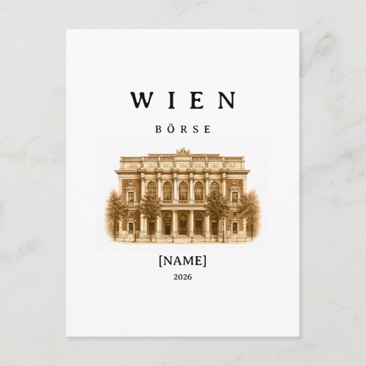 Personalisierte Wien Börse | Name & Jahr ポストカード (正面)
