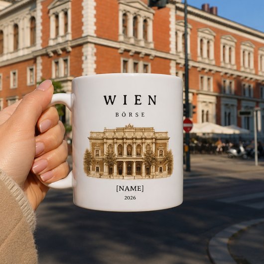 Personalisierte Wien Börse Tasse | Name & Jahr コーヒーマグカップ