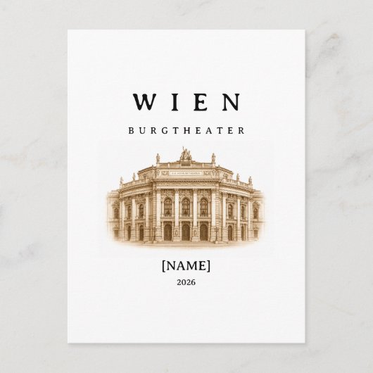 Personalisierte Wien Burgtheater | Name & Jahr ポストカード (正面)