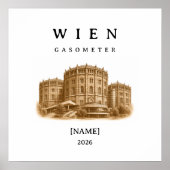 Personalisierte Wien Gasometer | Name & Jahr ポスター (正面)