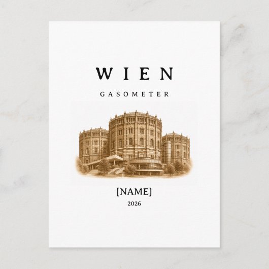 Personalisierte Wien Gasometer | Name & Jahr ポストカード (正面)