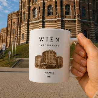 Personalisierte Wien Gasometer Tasse | Name & Jahr コーヒーマグカップ