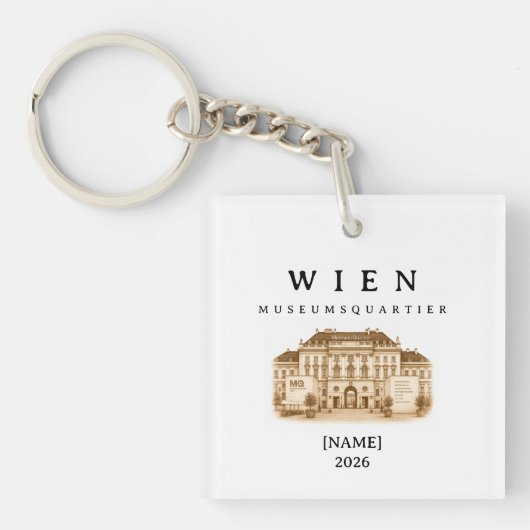 Personalisierte Wien Museumsquartier | Name & Jahr キーホルダー (正面)